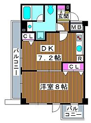 ARTESSIMO志村坂上 1DKの間取図画像
