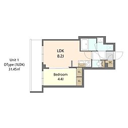 S-レジデンス高島平asolea 1LDKの間取図画像