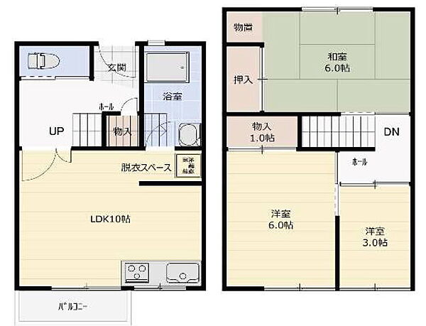 松が丘住宅19号棟 ｜兵庫県明石市松が丘1丁目(賃貸マンション2SLDK・2階・57.41㎡)の写真 その2