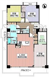 ローレルコート千里山田 3LDKの間取り