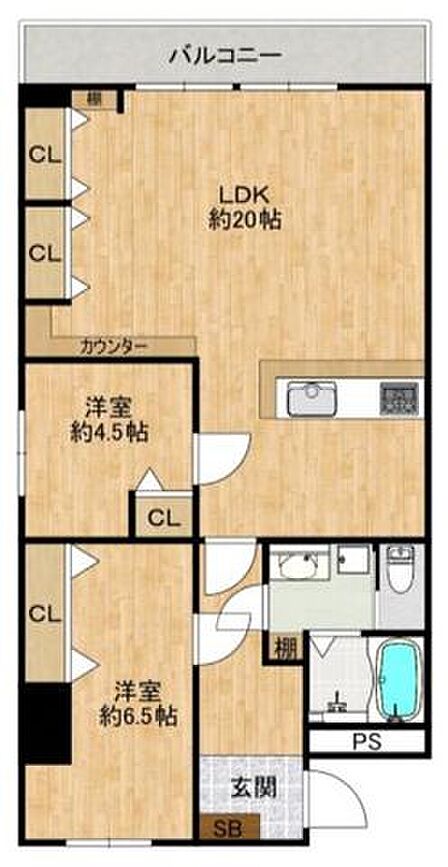 2LDK 間取り