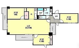 藤白台ロイヤルマンション 3LDKの間取り