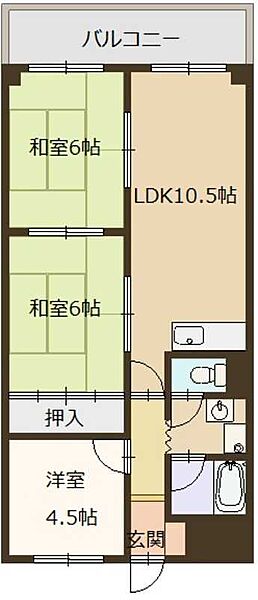 兵庫県姫路市南車崎２丁目(賃貸マンション3LDK・8階・60.38㎡)の写真 その2