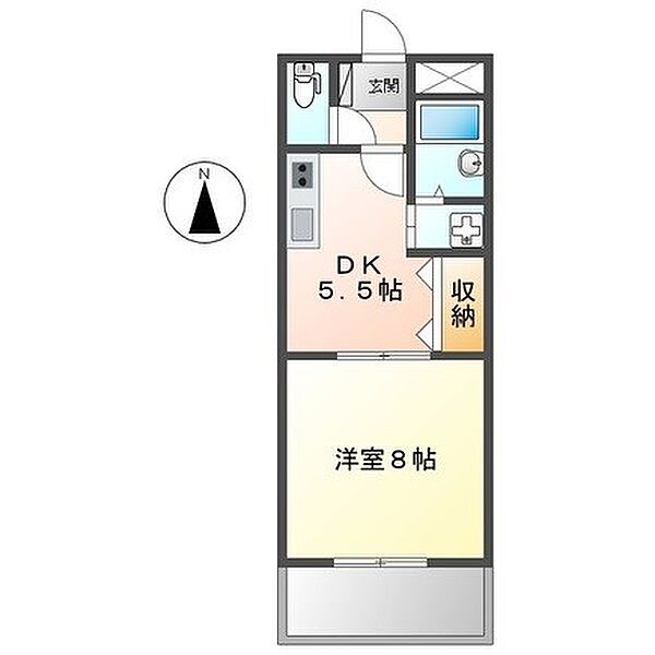 兵庫県姫路市飾磨区上野田６丁目(賃貸マンション1DK・2階・30.96㎡)の写真 その2