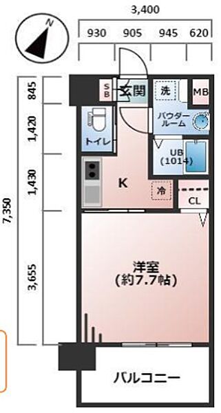 大阪府大阪市西淀川区姫里１丁目(賃貸マンション1K・3階・24.98㎡)の写真 その2