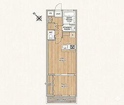 渋谷マンション 1LDKの間取図画像