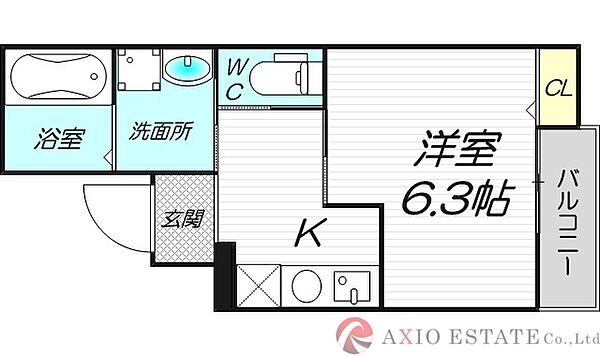 エム・ステージ新大阪 ｜大阪府大阪市東淀川区淡路1丁目(賃貸アパート1K・3階・23.58㎡)の写真 その2