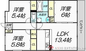 タイガーアネックス  ｜ 大阪府大阪市淀川区野中南2丁目10-54（賃貸マンション3LDK・2階・67.41㎡） その2