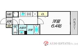 グランカリテ塚本 3階1Kの間取り