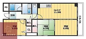 メゾングレース 601 ｜ 大阪府大阪市東淀川区豊新5丁目（賃貸マンション3LDK・6階・62.30㎡） その2