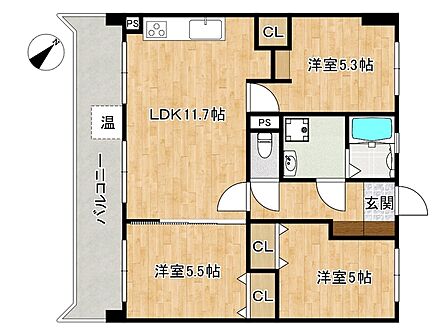 3LDK 間取り