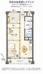 秀和谷津遊園レジデンス 2SDKの間取図画像