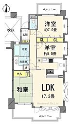レーベンハイム鳩ヶ谷アリストコート 3LDKの間取図画像