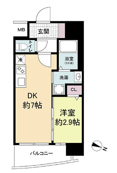 セレニテ神戸ミラクノール 401｜兵庫県神戸市兵庫区荒田町1丁目(賃貸マンション1DK・4階・27.45㎡)の写真 その2