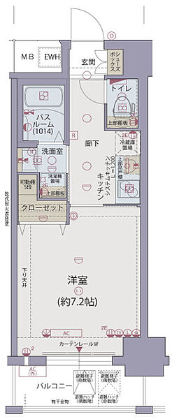 レジデンス神戸グルーブハーバーウエスト 205｜兵庫県神戸市兵庫区兵庫町2丁目(賃貸マンション1K・2階・25.20㎡)の写真 その2