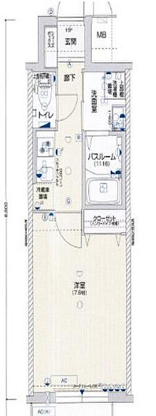 ピアグレース神戸 602｜兵庫県神戸市兵庫区門口町(賃貸マンション1K・6階・25.73㎡)の写真 その2