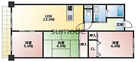 ベルドミール双葉  ｜ 大阪府茨木市双葉町（賃貸マンション3LDK・4階・68.40㎡） その2