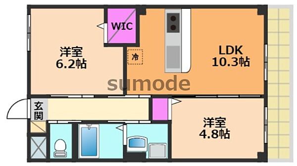 エルヴィータ大山崎 ｜京都府乙訓郡大山崎町字円明寺小字夏目(賃貸マンション2LDK・1階・51.00㎡)の写真 その2