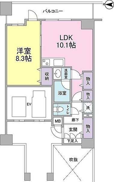 ラフィーネデュオ ｜東京都墨田区東向島5丁目(賃貸マンション1LDK・12階・46.30㎡)の写真 その2