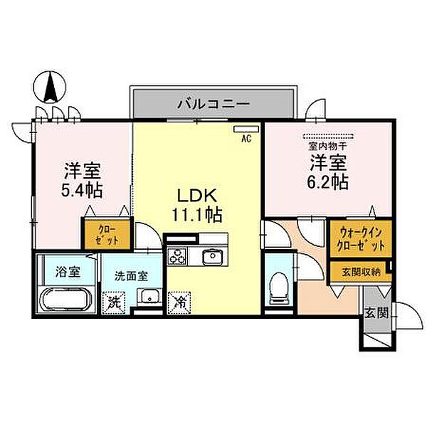 フェリーチェ若江 ｜大阪府東大阪市若江本町2丁目(賃貸アパート2LDK・2階・56.16㎡)の写真 その2