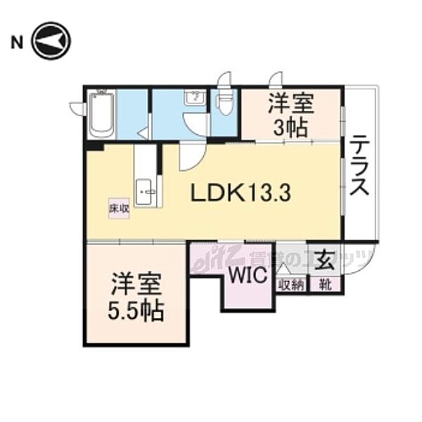 グラヴィスII 102｜奈良県橿原市縄手町(賃貸アパート2LDK・1階・50.38㎡)の写真 その2