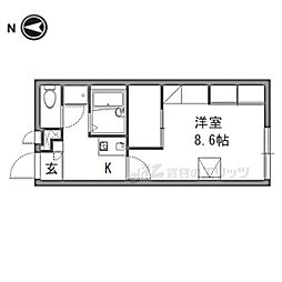 レオパレスK&M2 1Kの間取図画像