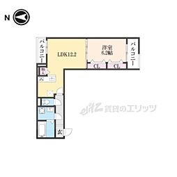 アプリコット3 1LDKの間取図画像