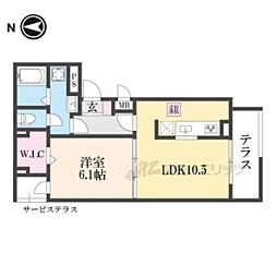 アプリコット3 1LDKの間取図画像