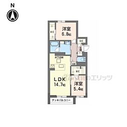 シャーメゾンアイメール 2LDKの間取図画像