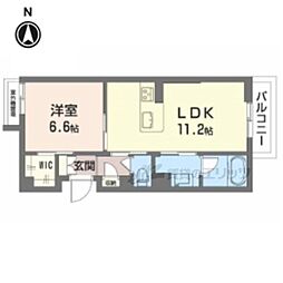 シャーメゾンアイメール 1LDKの間取図画像