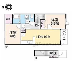 エール 2LDKの間取図画像