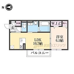 ディールームホクレア 1LDKの間取図画像