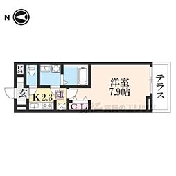 K-3.四条大路 1Kの間取図画像