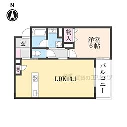 シャーメゾンLeneCricca西大寺3 1LDKの間取図画像
