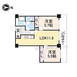 アルファグランデ 2LDKの間取図画像