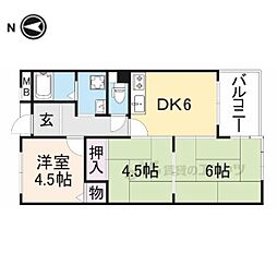 ライフコート萩の台 3DKの間取図画像