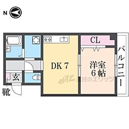 艸香駅前ビル 1DKの間取図画像