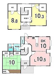 中古戸建　岩出市紀泉台 3LDKの間取り