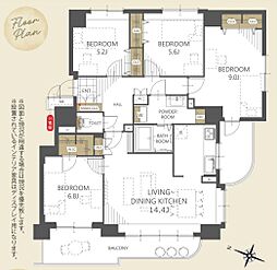 グランジュール新札幌サウスヒル 4LDKの間取図画像
