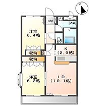 スプリーム　ミカ 203 ｜ 群馬県伊勢崎市韮塚町（賃貸アパート2LDK・2階・57.33㎡） その2