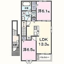 クエルクス 205 ｜ 埼玉県熊谷市原島字市ノ井1067-1、-5（賃貸アパート2LDK・2階・59.55㎡） その2