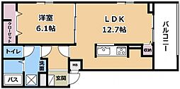 大江5丁目アパート 3階1LDKの間取り