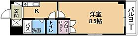 メゾンクレール  ｜ 滋賀県草津市野路東5丁目（賃貸マンション1K・5階・25.50㎡） その2