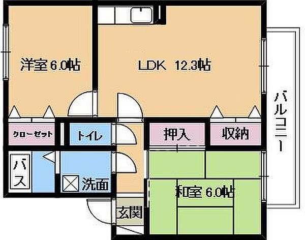 ファミールSETA ｜滋賀県大津市大萱7丁目(賃貸アパート2LDK・2階・55.33㎡)の写真 その2