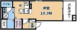 JR東海道・山陽本線 瀬田駅 徒歩10分の賃貸アパート 1階ワンルームの間取り