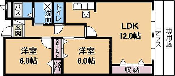 ラ・メイジュ ｜滋賀県大津市堅田1丁目(賃貸アパート2LDK・1階・57.00㎡)の写真 その2