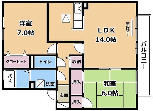 グレイスタウン・クラタ ｜滋賀県栗東市小柿1丁目(賃貸アパート2LDK・1階・62.10㎡)の写真 その2