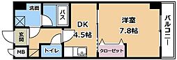 JR東海道・山陽本線 南草津駅 徒歩21分の賃貸マンション 2階1DKの間取り