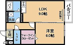 セジュール南堅田 1LDKの間取図画像