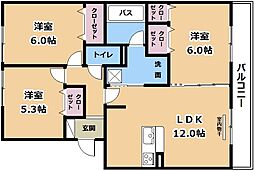 グランフェリス 3LDKの間取図画像